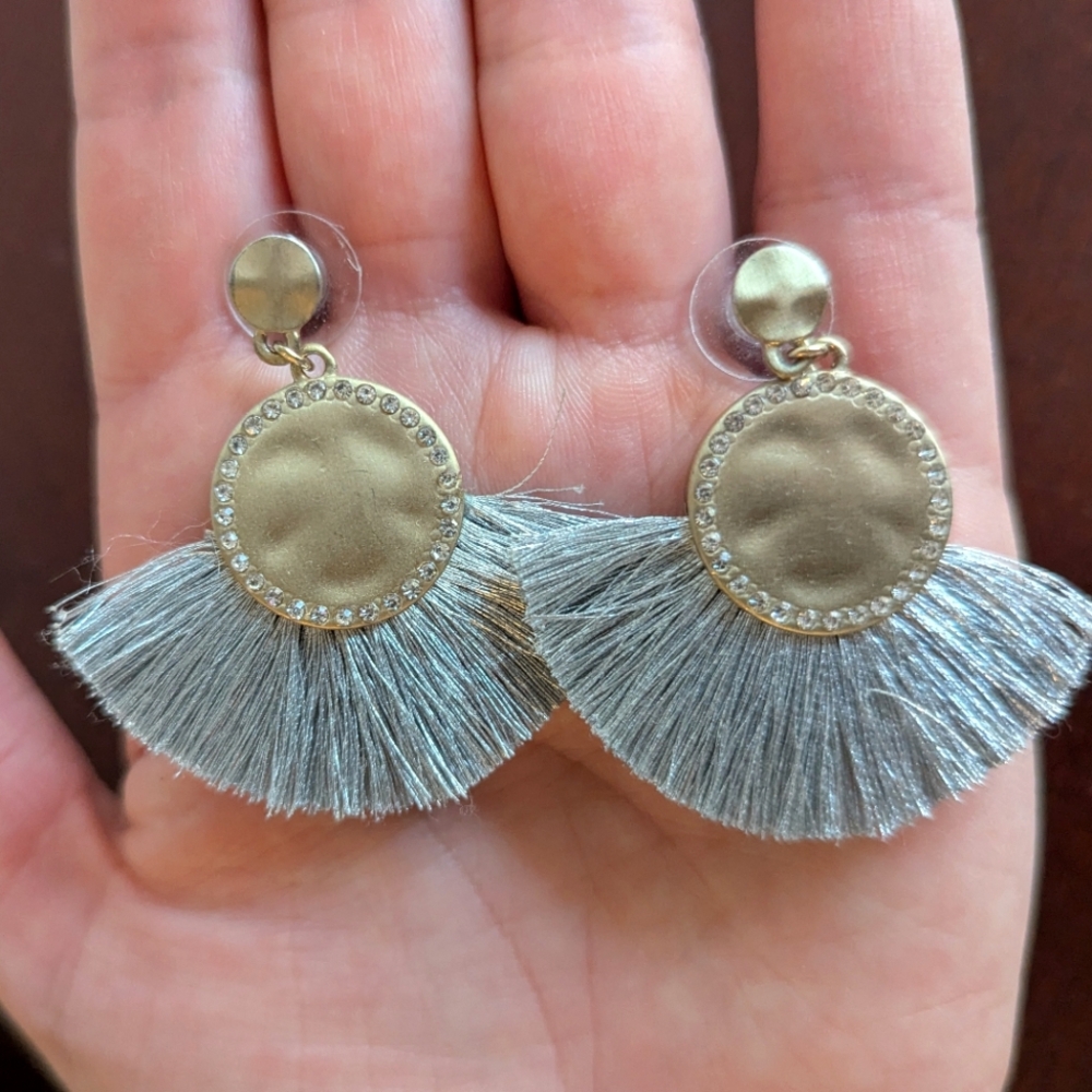 LOFT Drop Fringe Gold Earrings